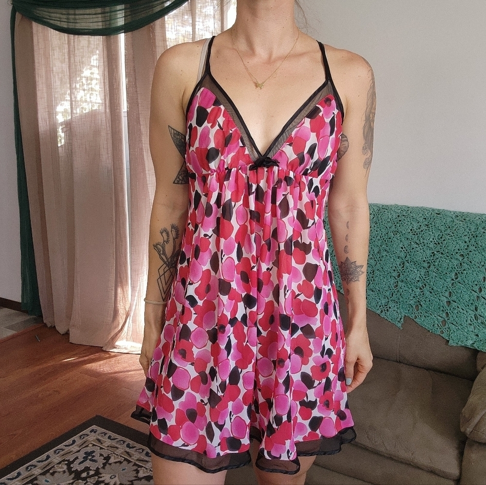 Oscar De La Renta Pink Label Printed Slip Dress Size Medium